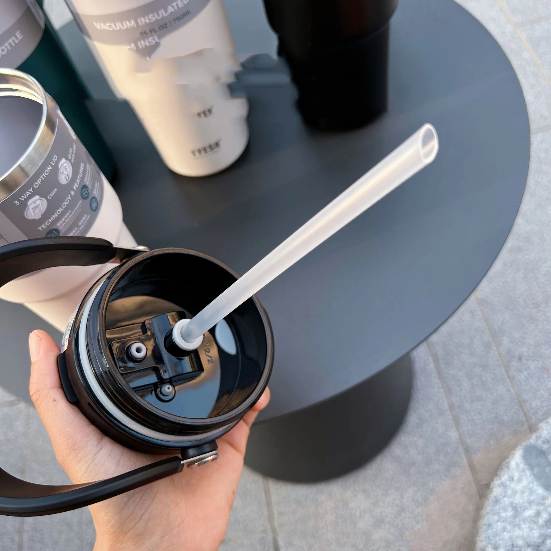 Tyeso Stainless Steel Thermos Coffee Mug, Double-Layer Insulated Travel Mug for Hot and Cold Drinks, Vacuum Flask, Car Water Bottle