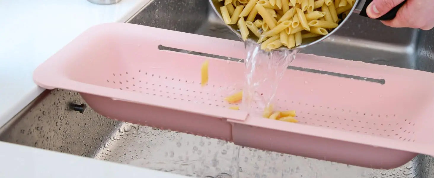 Passoire extensible pour évier, panier de lavage, égouttoir, vaisselle sèche, légumes, pâtes, ustensile de cuisine, outil essentiel pour la maison, gris