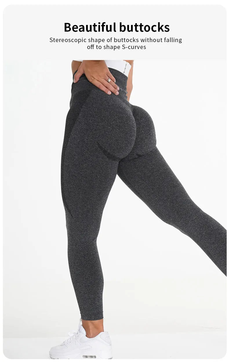 Leggings de sport taille haute pour femme, collants d'entraînement élastiques, pantalons d'entraînement sans couture pour femme, fitness, yoga, levage des fesses, courbes