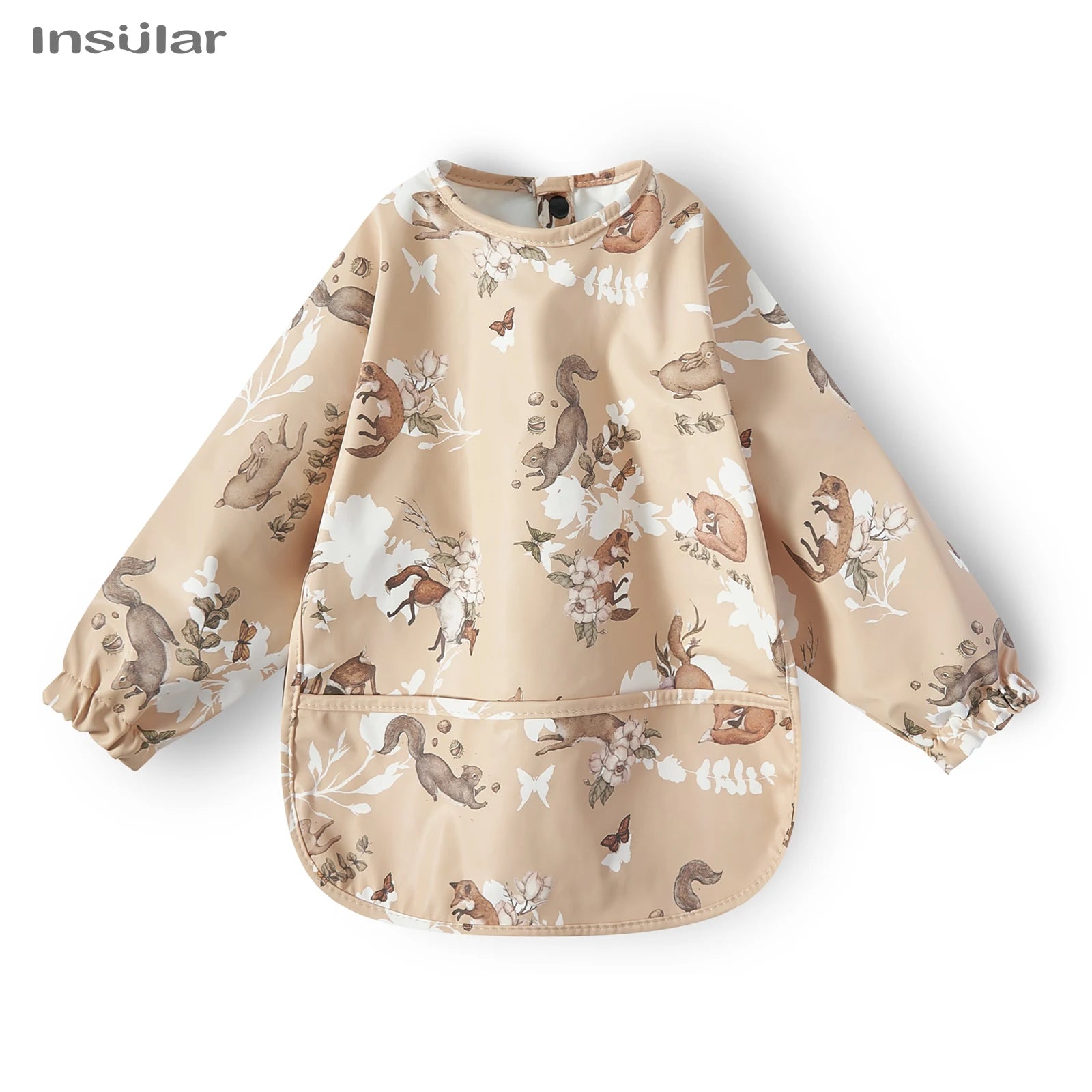 Nouveau bavoir bébé avec poche pour accessoires d'alimentation bavoirs pour enfants imperméable à manches longues bavoirs tabliers à manches longues