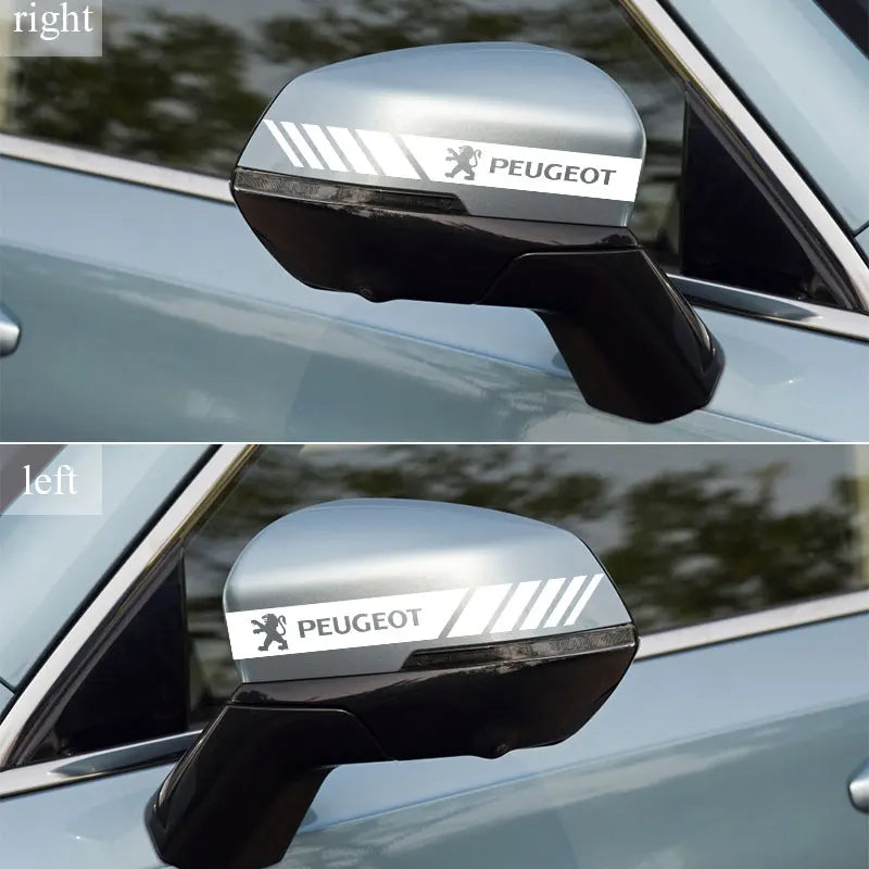 Bandes de course à rayures en PVC pour voiture, autocollants pour rétroviseur, Badge pour Peugeot 608 107 BB1 HX1 Partner 3008 4008 2008 5008 4007 6008