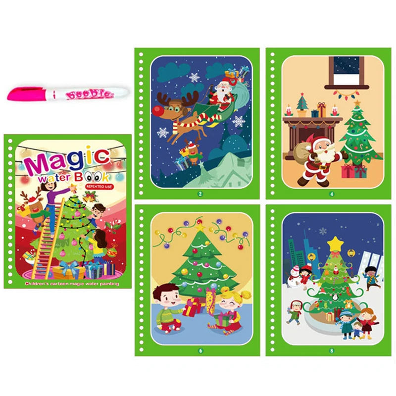 Jouets d'éducation précoce pour enfants, livre magique avec stylo, dessin à l'eau, jouets Montessori, livre de coloriage réutilisable, livre de dessin magique