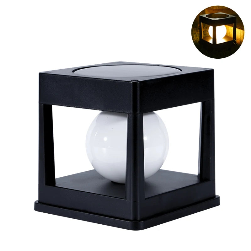 2-LED outdoor solar light, waterproof pillar lights, capital lights, for yards, lawns, walkways, gardens, camping.