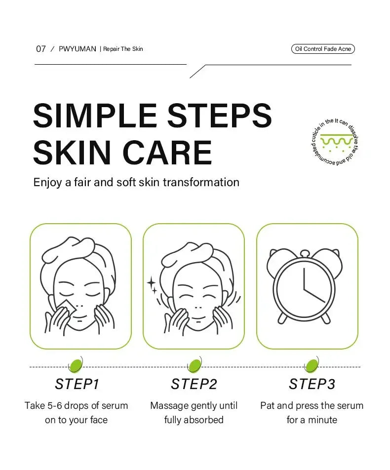 Sérum pour le visage anti-acidité, rétrécissement des pores, élimination des points noirs, contrôle de l'acné, réparation de l'huile, essence hydratante, nourrit les pores, raffermissant, soin du visage
