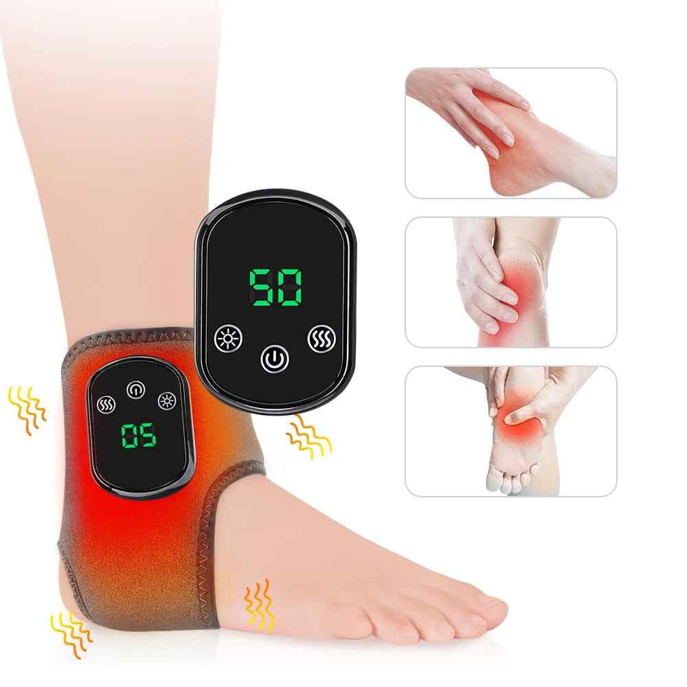 Masseur électrique de chaleur pour les pieds, compresse chaude, masseur de vibrations, matériau respirant, Protection des articulations des pieds et des chevilles