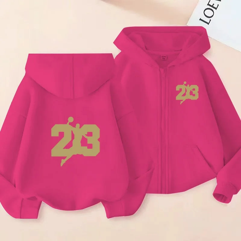Sporty zip-up hoodies, fashionable casual jackets and warm tops for autumn and winter, suitable for boys and girls aged 3 to 12 years