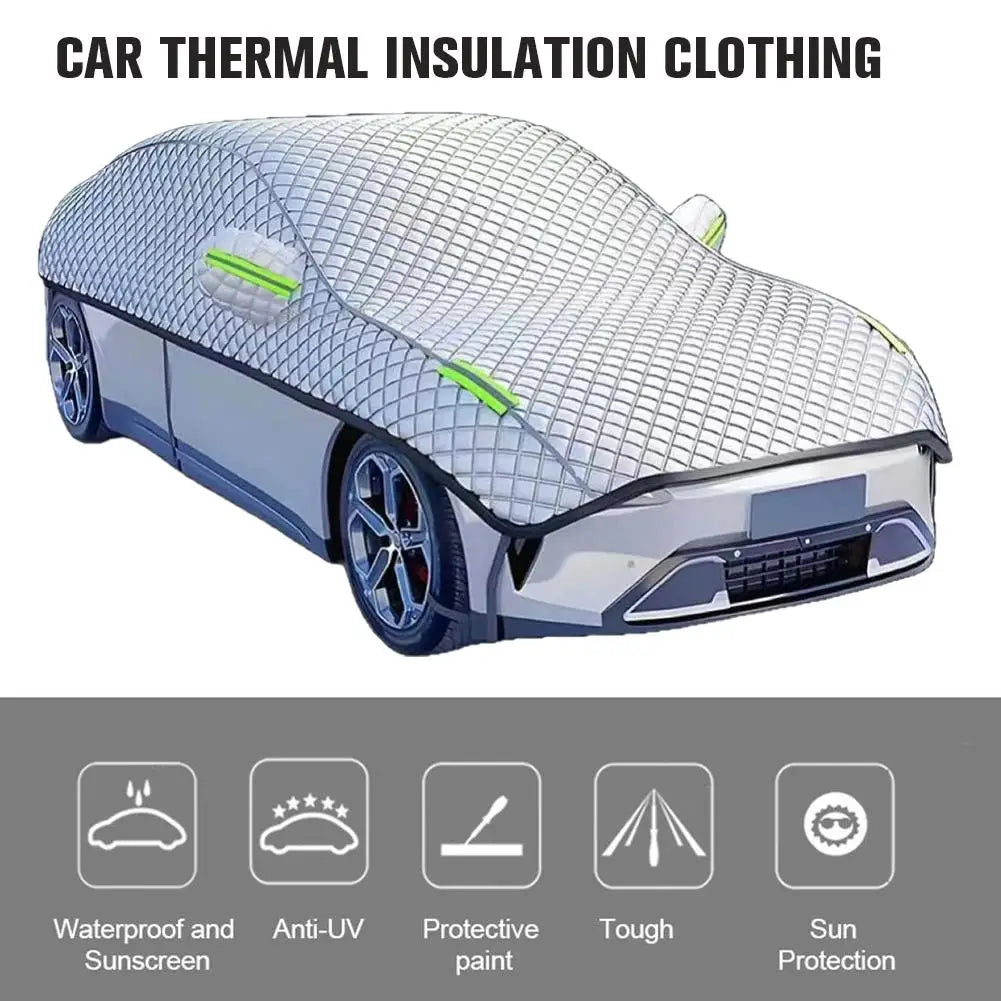 Outdoor car cover, waterproof, four-season windshield protector, hail protection, snow cover, sunshade, frost protection pieces
