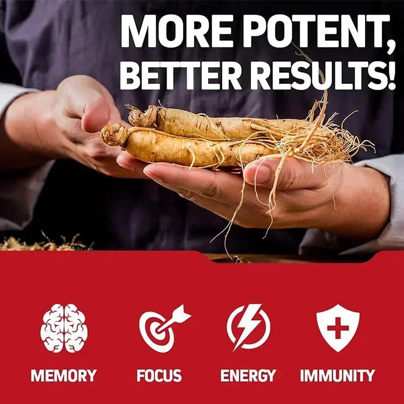 Supplément coréen au ginseng Panax rouge – Améliore l'endurance, la force et l'équilibre de l'humeur fort pour l'énergie, l'endurance et la concentration – 120 pièces