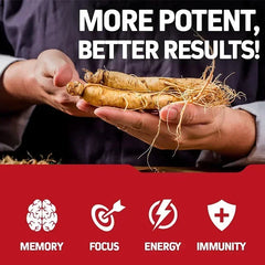 Supplément coréen au ginseng Panax rouge – Améliore l'endurance, la force et l'équilibre de l'humeur fort pour l'énergie, l'endurance et la concentration – 120 pièces
