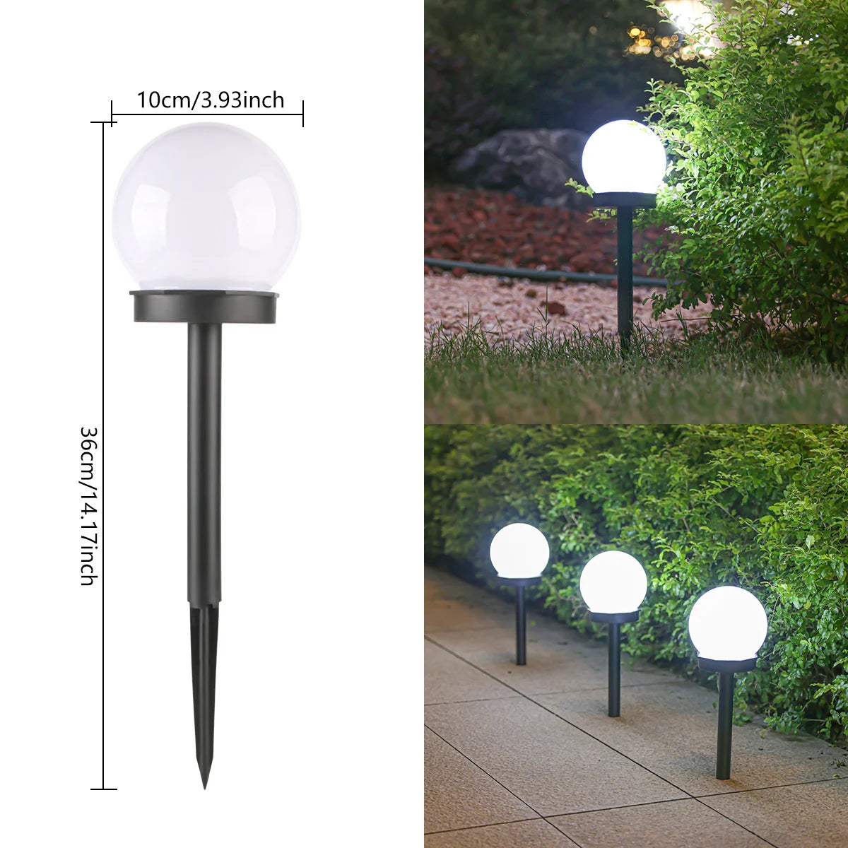 Style moderne jardin solaire pelouse lumières Camping en plein air paysage urbain décoratif LED étanche ampoule circulaire lampe économie d'énergie