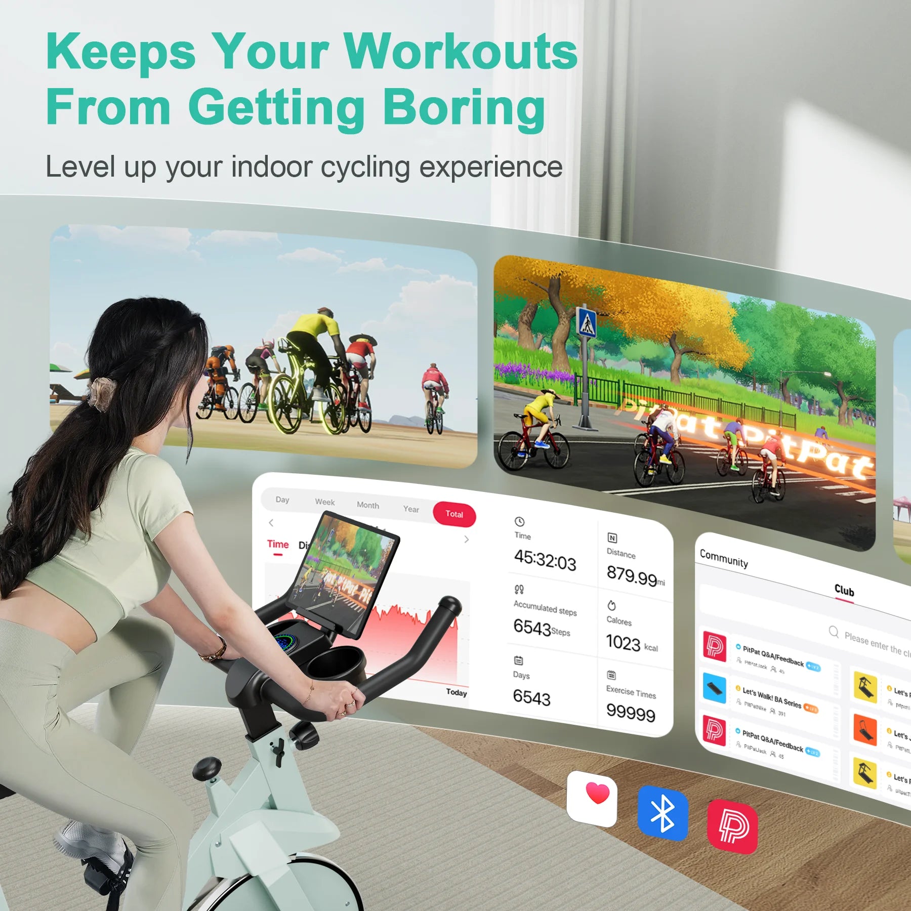 Superun Exercise Bike, 32-Level Magnetic Resistance Stationary Bike for Home, Low Noise Home Training Bike