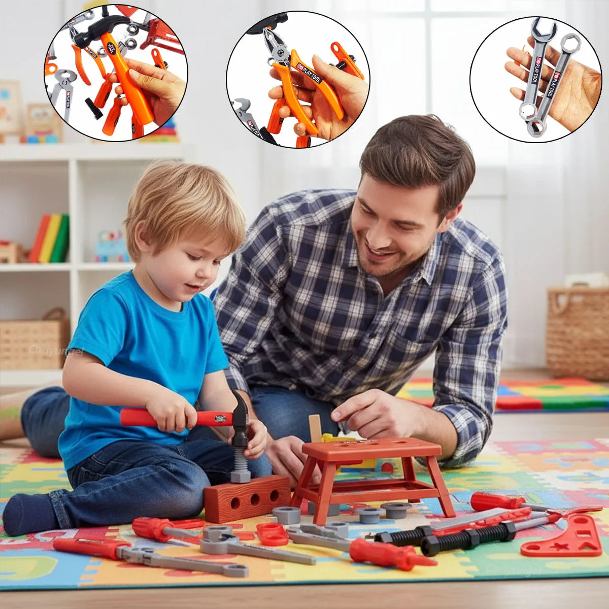 Ensemble d'outils pour enfants, jouets 38/41/42 pièces, Kit d'outils de Construction de réparation pour tout-petits, jouets éducatifs d'apprentissage, cadeau pour garçons et filles