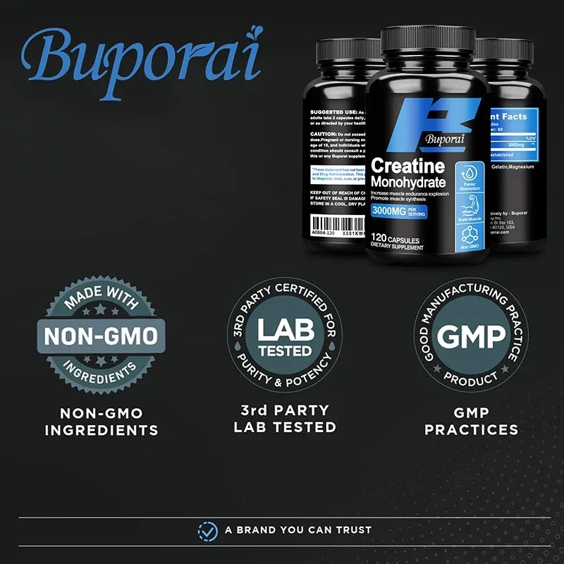 Créatine monohydrate - Améliore l'énergie et l'endurance, augmente la masse musculaire et les performances athlétiques