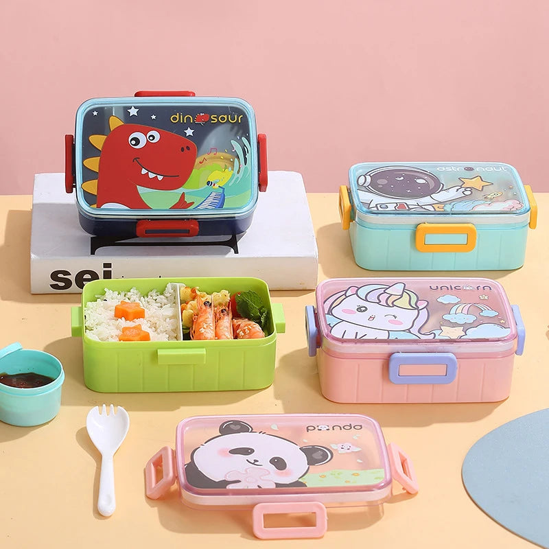 Boîte à déjeuner mignonne pour enfants, filles et garçons, avec compartiments, boîte à déjeuner Bento, étanche, boîtes à collations alimentaires pour enfants, nouveau 2025