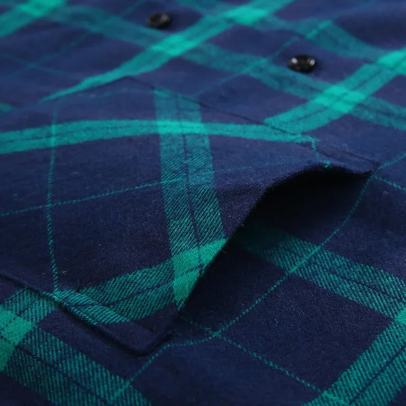 Chemise décontractée en coton à carreaux pour hommes, chemise habillée en glouton, manches longues, coupe couvertes, mode printemps et automne, 2025