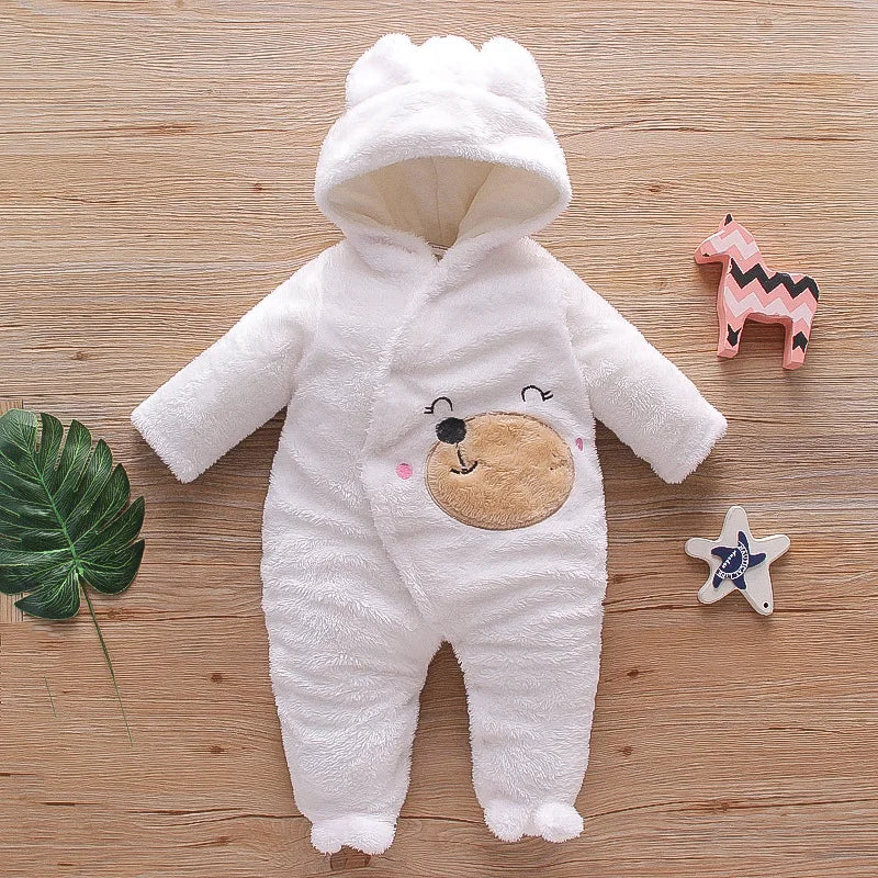 Vêtements d'escalade en peluche pour bébé de 0 à 2 ans, chauds et épais, en coton, avec chien et lapin, dessin animé, nouvelle collection automne et hiver