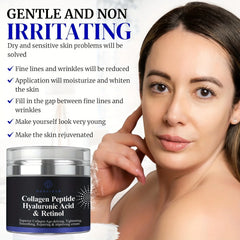 Crème peptidique au collagène, Anti-rides, acide hyaluronique et rétinol, raffermissante et raffermissante, soins pour la peau, hydratant pour le visage