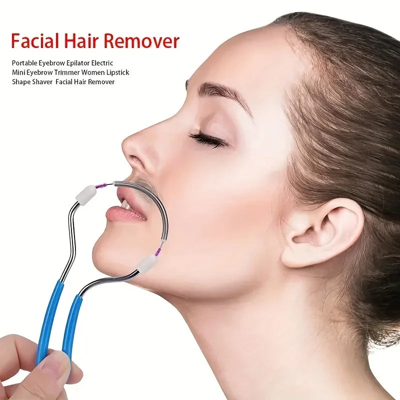 Facial hair remover for women, removes unwanted hair on the upper lip, chin, and face; portable spring roller epilator for smooth skin; 1 piece