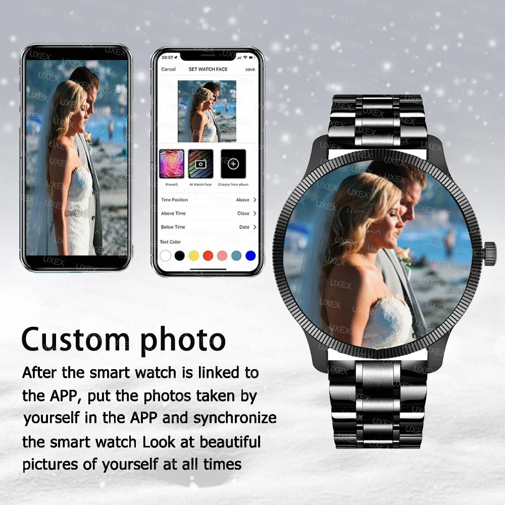 2025 nouvelle montre intelligente d'affaires hommes 1.3 HD 360*360 AMOLED traqueur de santé offres de photos personnalisées aujourd'hui cadeau Assistant vocal montre mâle