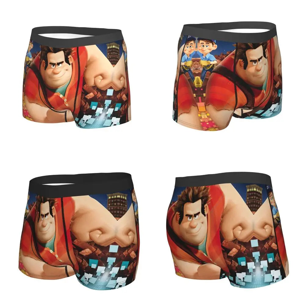 Wreck-It Ralph Men's Boxer Briefs, Breathable Underwear for Men, Boyfriend Gift