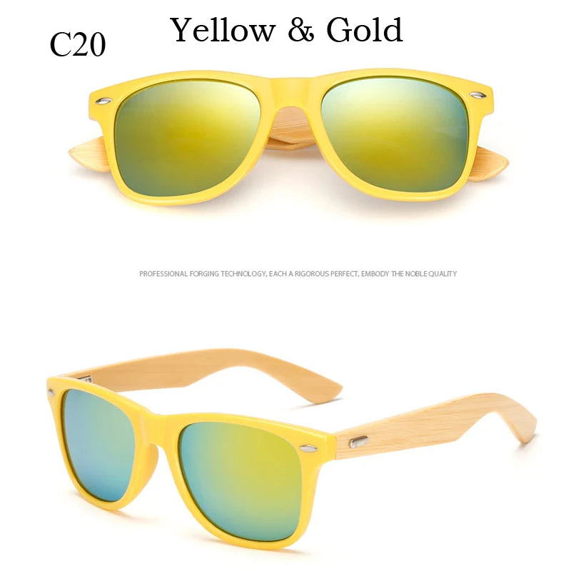 16 couleurs bambou lunettes de soleil hommes lunettes de soleil en bois femmes marque concepteur miroir Original bois lunettes de soleil rétro de sol masculino