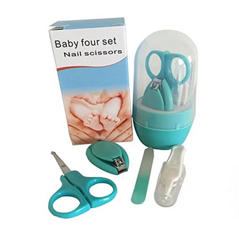 Kit coupe-ongles pour bébé avec boîte de rangement, ensemble d'outils de soins de santé pour bébé, coupe-ongles, ciseaux, lime à ongles, manucure et soins