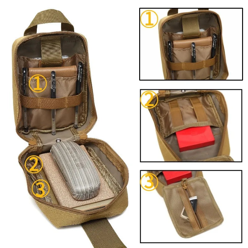 Sac de taille EDC Molle Powder IFAK, trousse médicale d'urgence de survie, trousse de premiers soins en plein air, accessoires de camping et de randonnée, sac de chasse