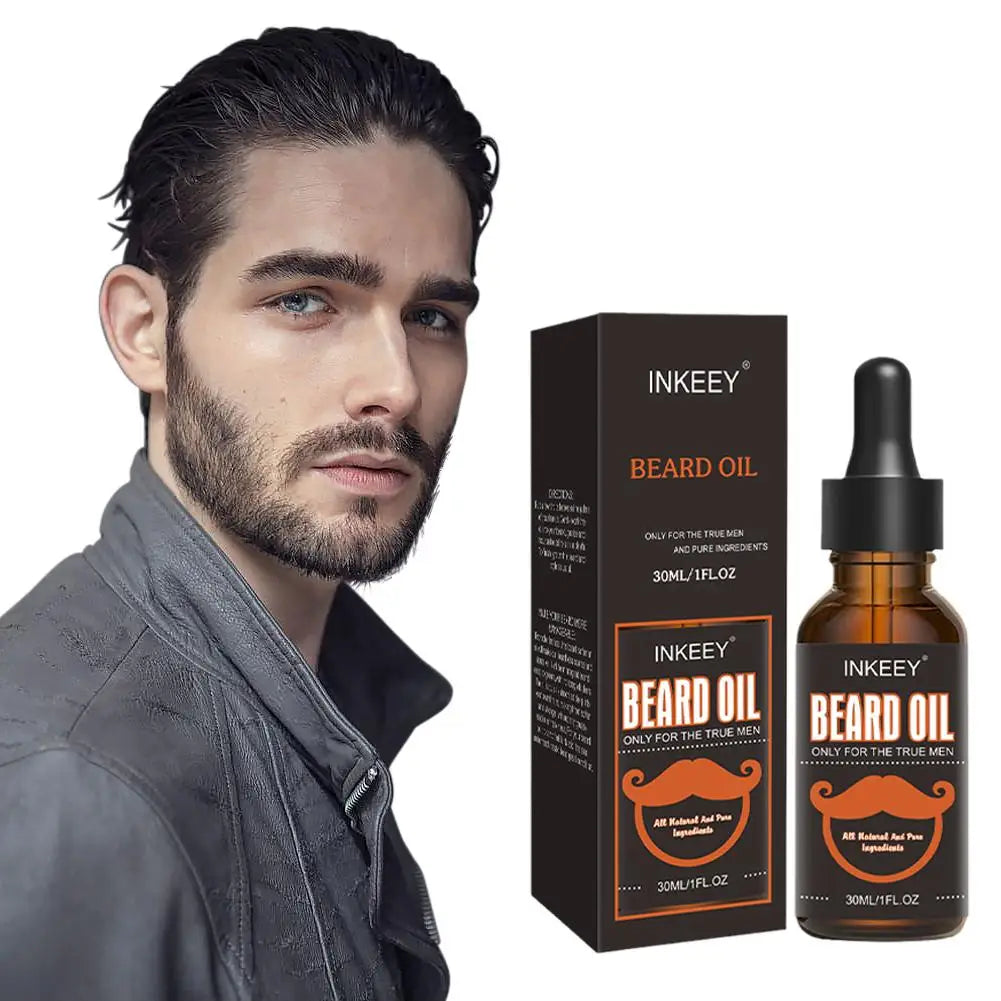 Huile de Soin de la Barbe Biologique Naturelle pour Homme, Brillance Rapide, Adoucissement de la Barbe, Renforce les Moustaches, Lisse, Nourrissant, Soins Capillaires, 2 Pièces