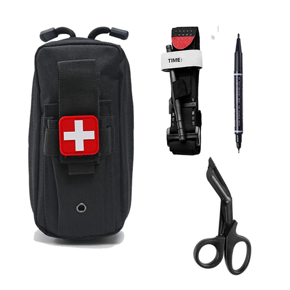 Trousse de premiers secours professionnelle, garrot de sauvetage médical, pochette EDC, outil de survie Molle pour Camping en plein air randonnée d'urgence