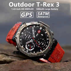 T-rex 3 Ultra GPS montre intelligente intégré double bande GNSS boussole altimètre barométrique 5ATM IP69K étanche AMOLED appel Smartwatch