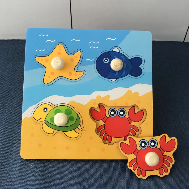 Puzzles en bois Montessori pour enfants, jouets Montessori pour tout-petits de 2 3 4 5 ans, Puzzle 3D, jouet éducatif dinosaure