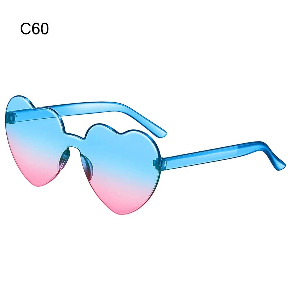 Lana del rey-Lunettes de soleil en forme de cœur pour femmes, lunettes de soleil rétro, lunettes de protection UV400, grand cadre, effet d'amour, luxe, 1PC