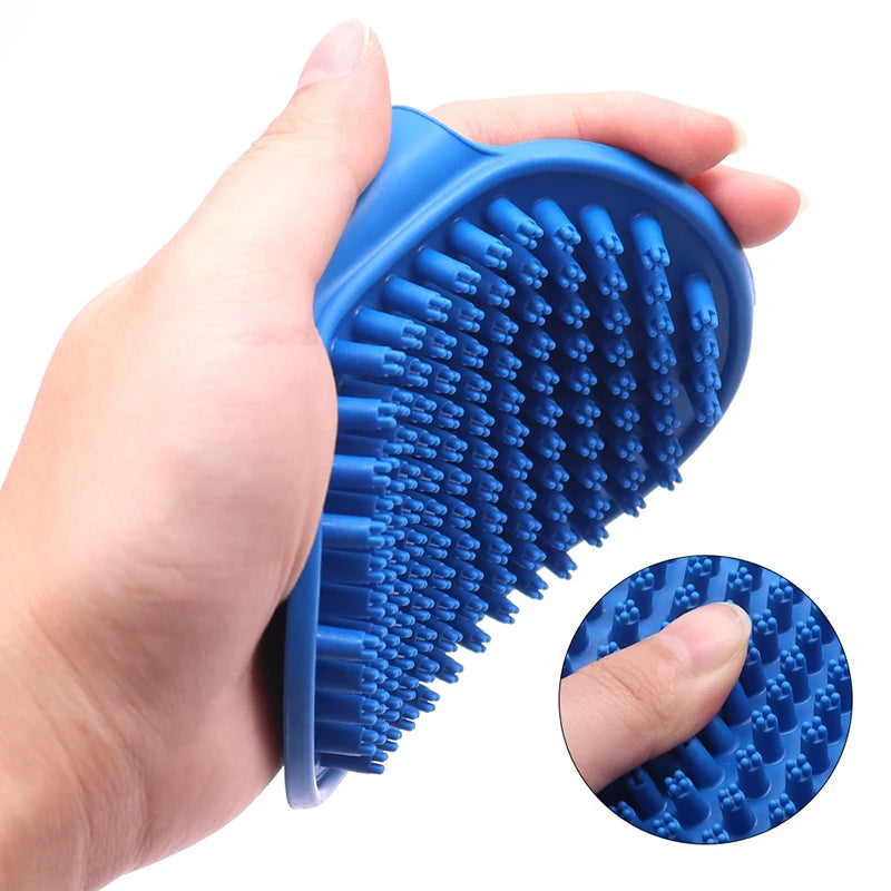 Peigne de Toilettage pour Chat et Chien, Brosse de Bain, pour Animaux de Compagnie, Perte, Énergie Apaisant, Poils en Caoutchouc, avec Poignée à Anneau Réglable