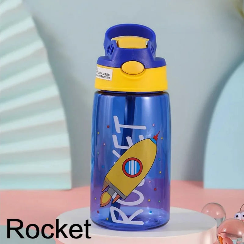 Bouteille d'eau portable avec paille et poignée pour enfants, gobelet pour enfants, 1PC