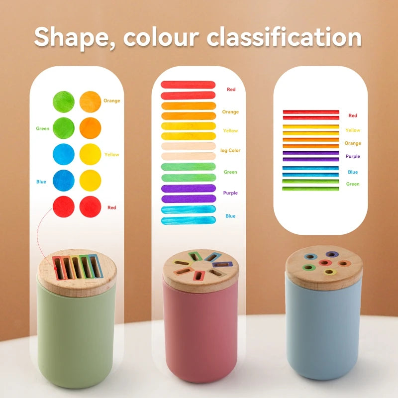 Jouets en bois Montessori, tri des couleurs, jouets à motricité Fine, jouets sensoriels assortis, Puzzle éducatif précoce, cadeau pour tout-petits