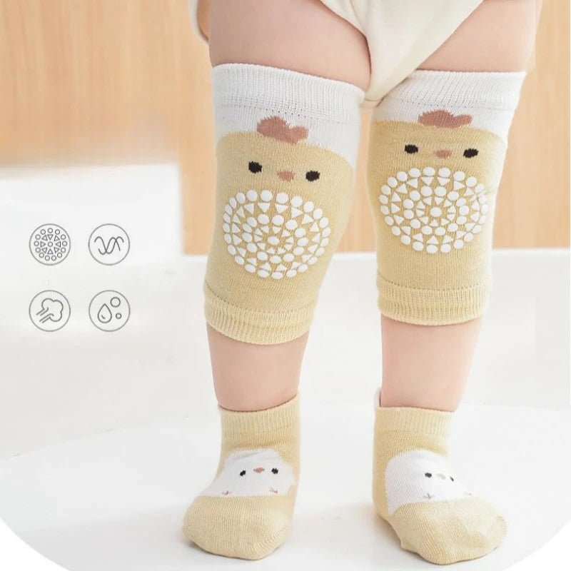 Ensemble de genouillères et de chaussettes de sol pour bébé, coussin non ald inoling, protecteur de chaussettes pour tout-petits, genouillère de sécurité, fille et garçon, 2 pièces