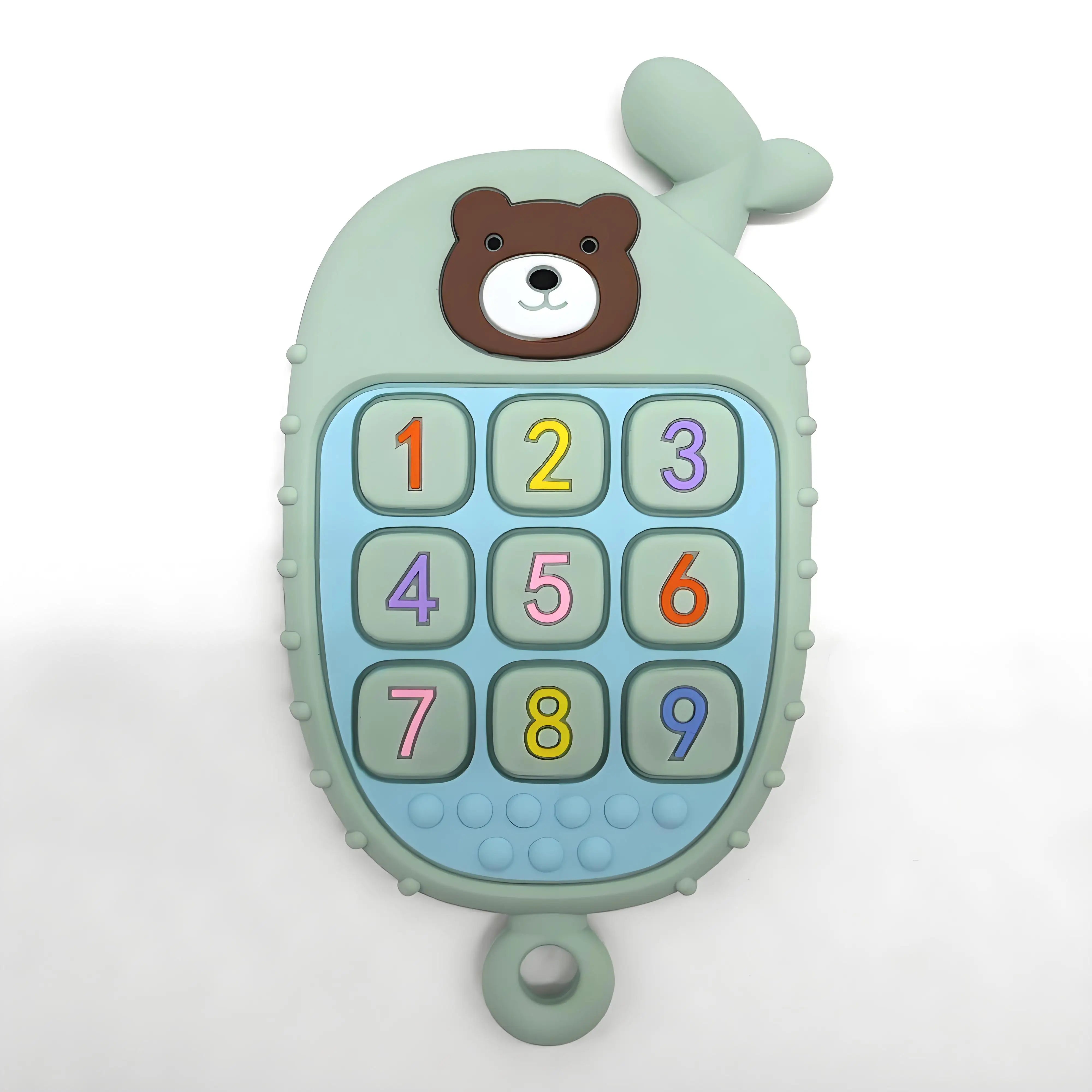 Anneau de dentition en Silicone Montessori pour bébé, jouets sensoriels avec télécommande pour tout-petits, cadeau pour garçons et filles