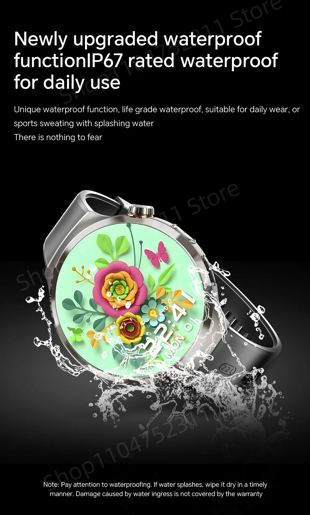 Smartwatch avec grand écran Amoled 1,98 pouces 210 °   Caméra rotative GPS Position surveillance de la santé Android 13.0 montre intelligente hommes