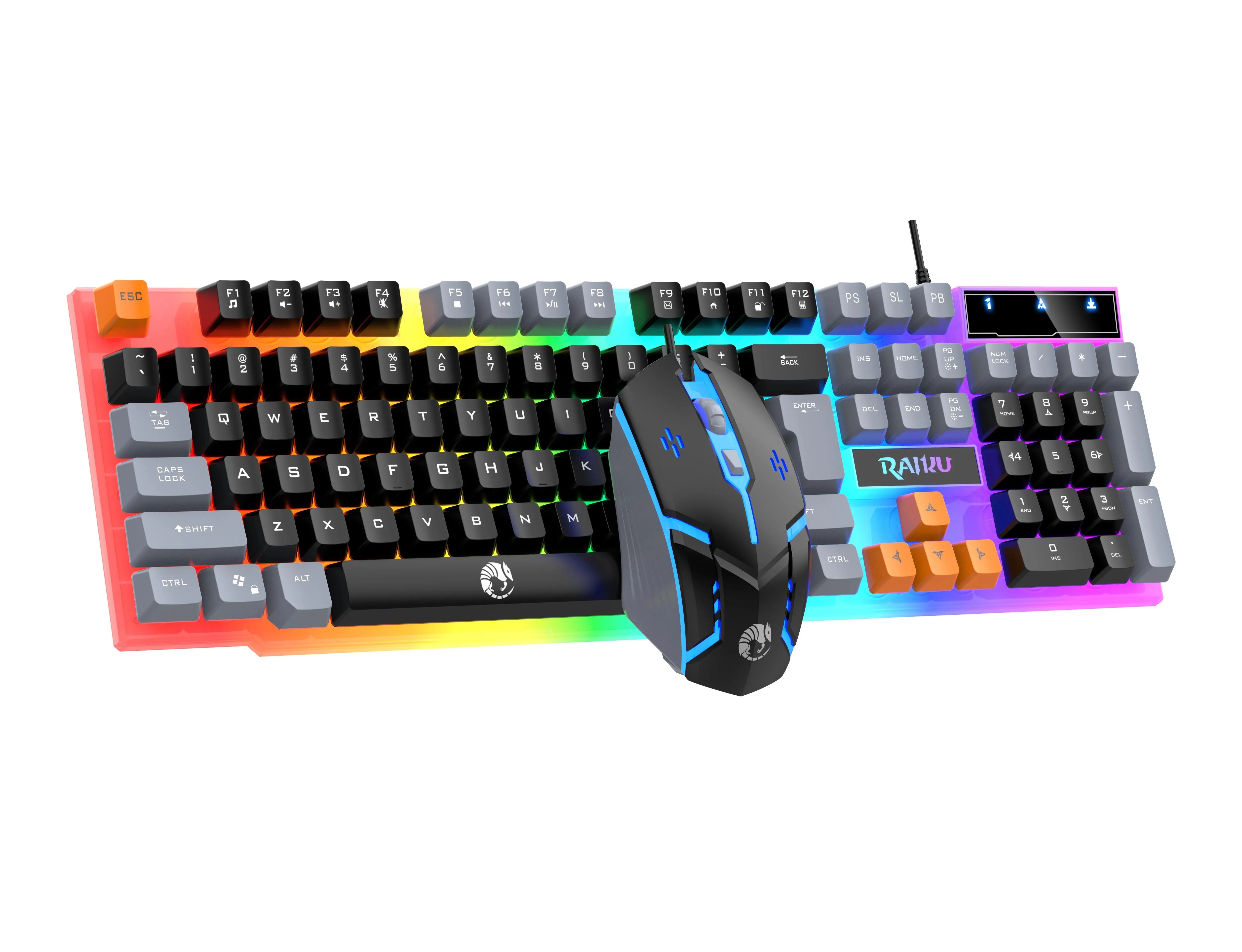 Filaire Clavier Et Souris Ensemble Usb Lumineux Mécanique Clavier Et Souris Pour PC Ordinateur Portable Jeu Bureau
