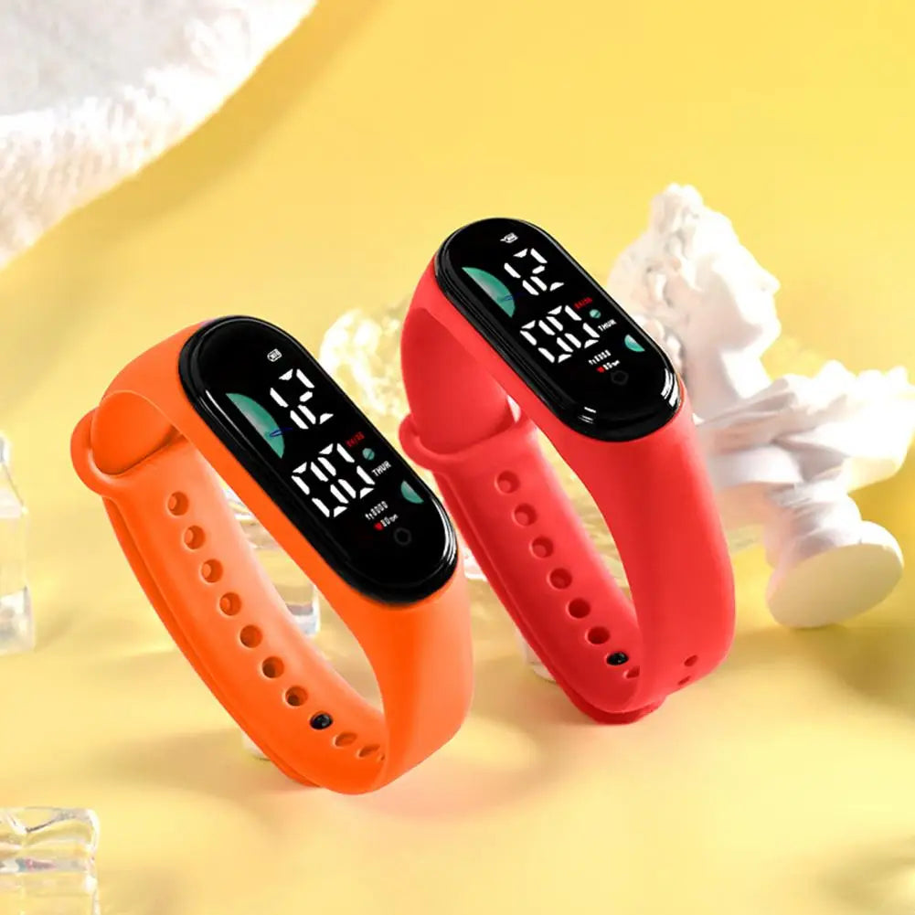 Montre de sport électronique pour enfants, étanche, grand écran de police, affichage LED, Shoous, date automatique, calendrier complet, montre numérique