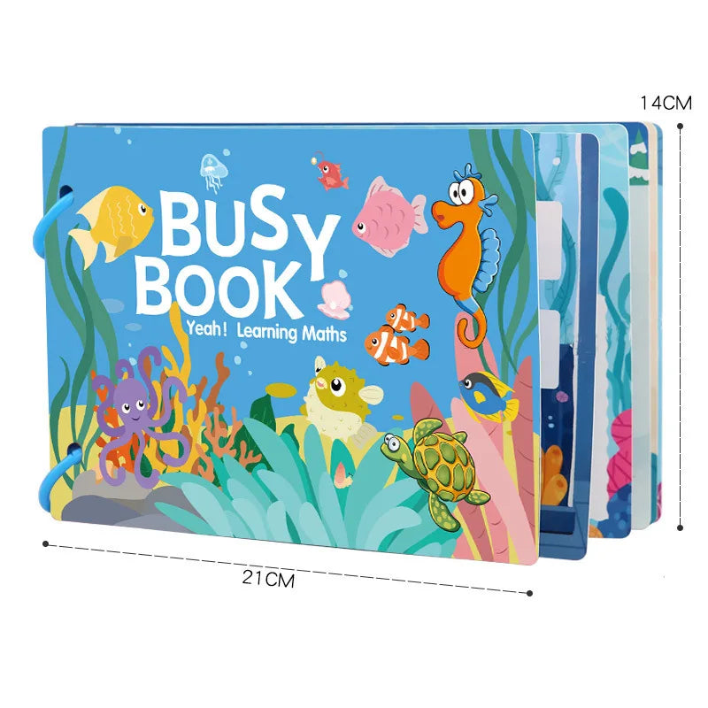 Livre occupé pour les tout-petits âgés de 2 à 6 ans, livre silencieux, activité d'apprentissage préscolaire, autocollant réutilisable et Velcro assorti Montessori Fine Mot