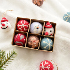 6 felt Christmas decoration balls, small hanging snowflakes, snowman garland, Christmas tree decorations, Christmas gifts