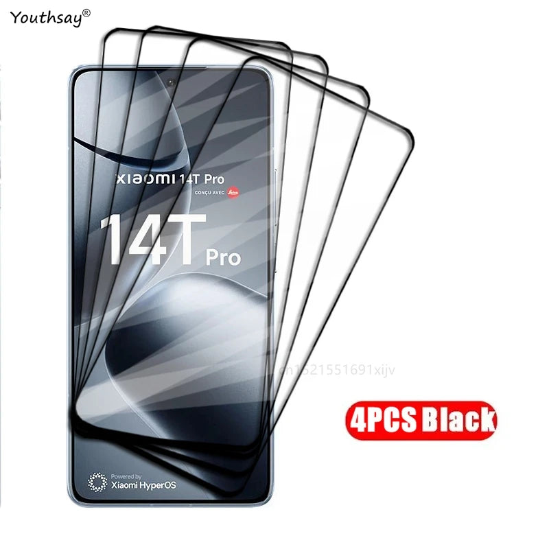 4-pack tempered glass screen protector for Xiaomi 14T Pro, HD screen protector for Xiaomi 14T, protective phone film for Xiaomi 14T