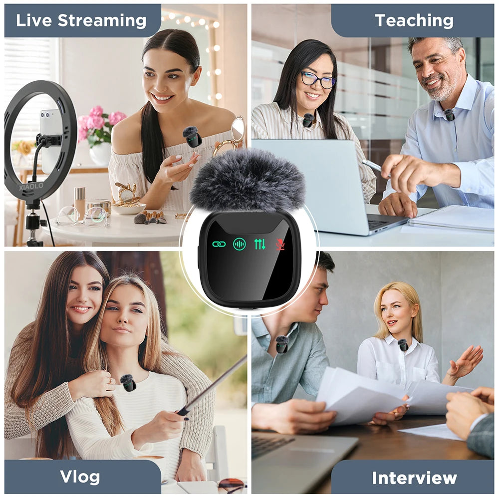 Mini Microphone sans fil professionnel avec étui de chargement de tiroir pour iPhone Android double Microphone Lavalier pour l'enregistrement vidéo
