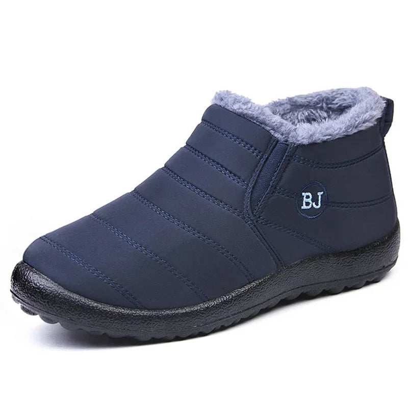 Bottes d'hiver imperméables pour femmes, bottines de neige en peluche, chaudes, noires, chaussures à plateforme en coton pour Couple, nouvelle collection 2023