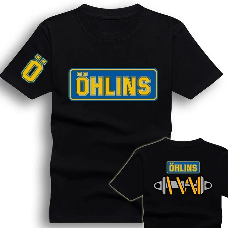 Desktop_Amazing Men's Ohlins Shock Suspension Car Motorcycle Sport Racing T-Shirt Summer Casual Oversized Short Sleeve