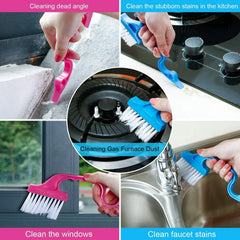 Brosse de nettoyage des espaces de fenêtre 2 en 1 et pelle plate, outil de nettoyage ménager pour cuisine, salle de bain, toilettes