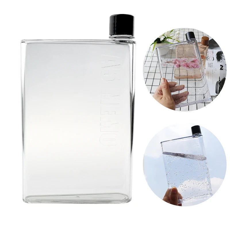 Bouteille d'eau De 750ml, bouteille De sport plate en cristal, verres transparents, bouilloire en plastique, tasse Portable Jarra De Agua