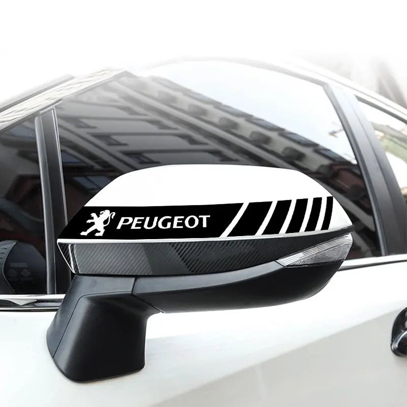 Bandes de course à rayures en PVC pour voiture, autocollants pour rétroviseur, Badge pour Peugeot 608 107 BB1 HX1 Partner 3008 4008 2008 5008 4007 6008