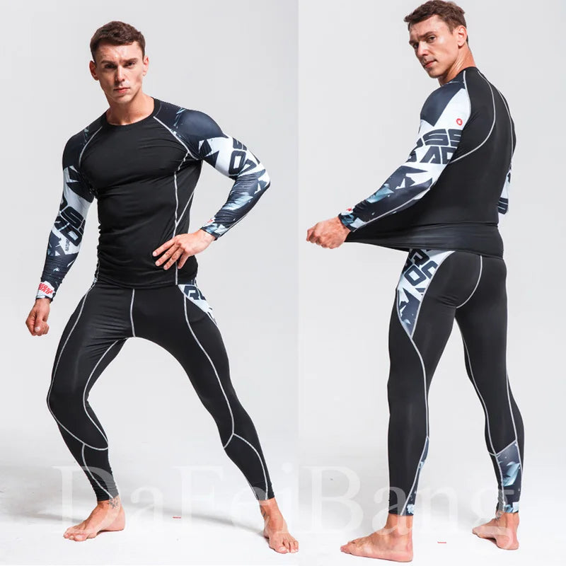 New Men's Thermal Underwear Sets, Compression Sports Suit, Sweat-Wicking, Quick-Drying Thermal Underwear, Men's Long Johns Sets